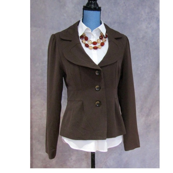 Apt. 9 Jackets & Blazers - Apt. 9 Brown Fully Lined 3 Button Blazer 12